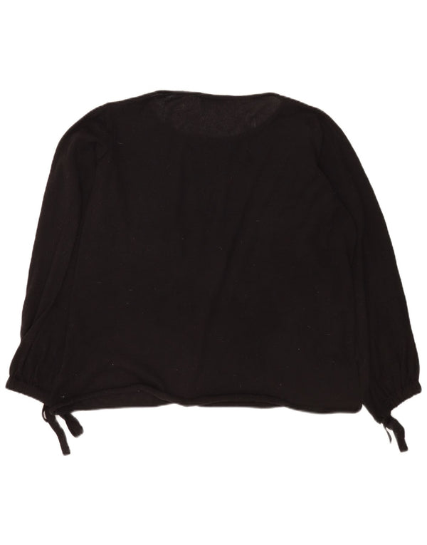 Damski sweter oversize z dekoltem w łódkę Zara UK 10, mały, czarny poliester