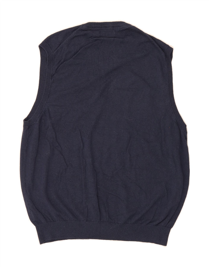IZOD Mens Vest Tank Top Large Navy Blue Cotton Vintage Izod and Second-Hand Izod from Messina Hembry 
