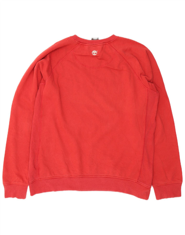TIMBERLAND Mens Regular Fit Graphic Sweatshirt Jumper XL Red Cotton Vintage Timberland and Second-Hand Timberland from Messina Hembry 
