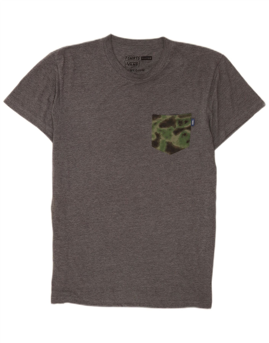 T-shirt męski Vans o dopasowanym kroju, średnioszary, bawełniany w cętki