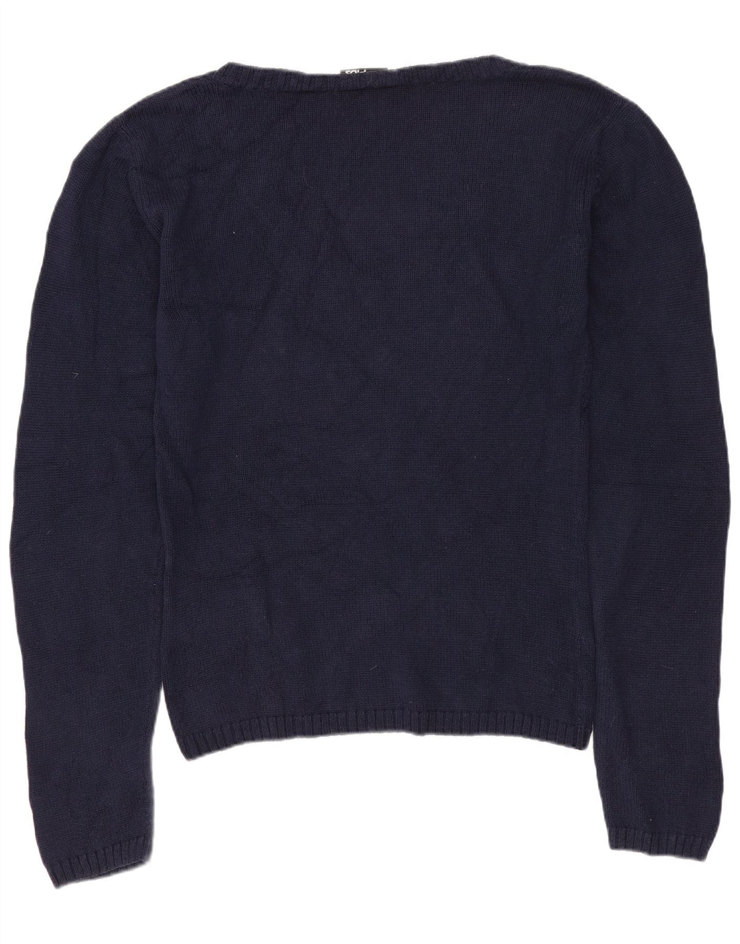 Sweter damski Fila z dekoltem w kształcie litery V, UK 14, średni granatowy, bawełniany