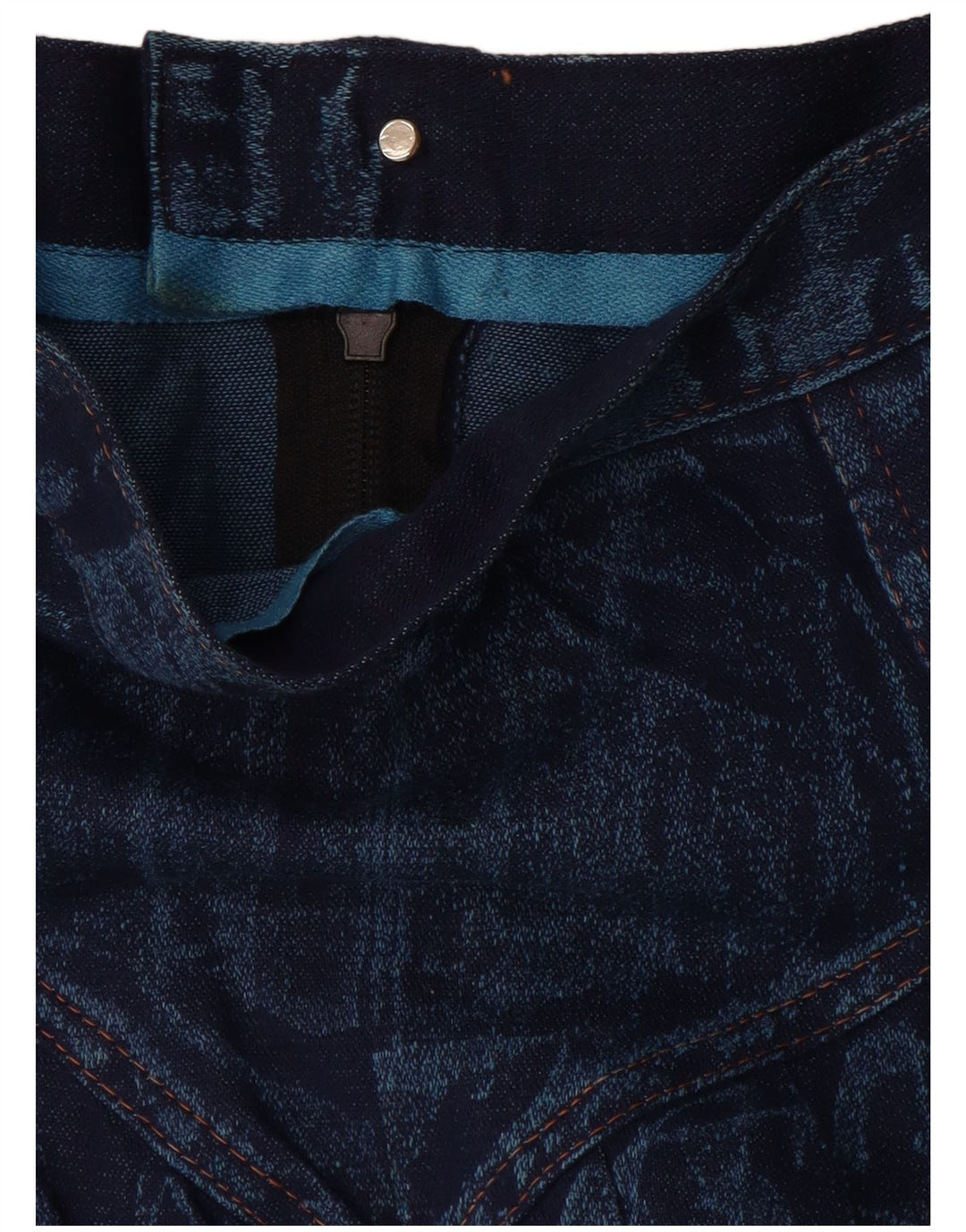 Damska spódnica jeansowa VINTAGE rozkloszowana W28 średni niebieski