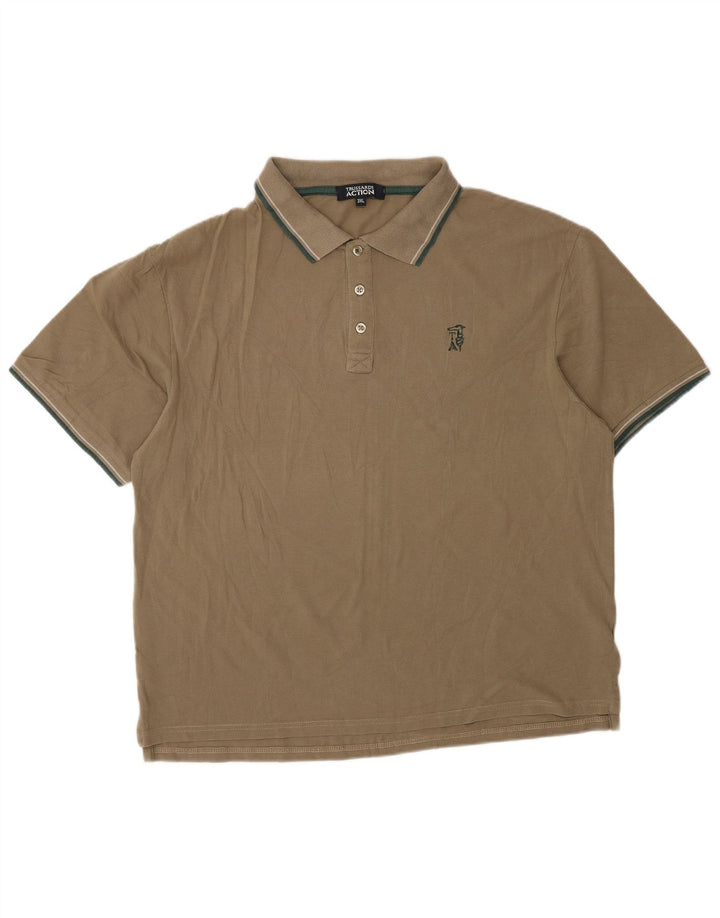 Męska koszulka polo TRUSSARDI 3XL, brązowa, bawełniana