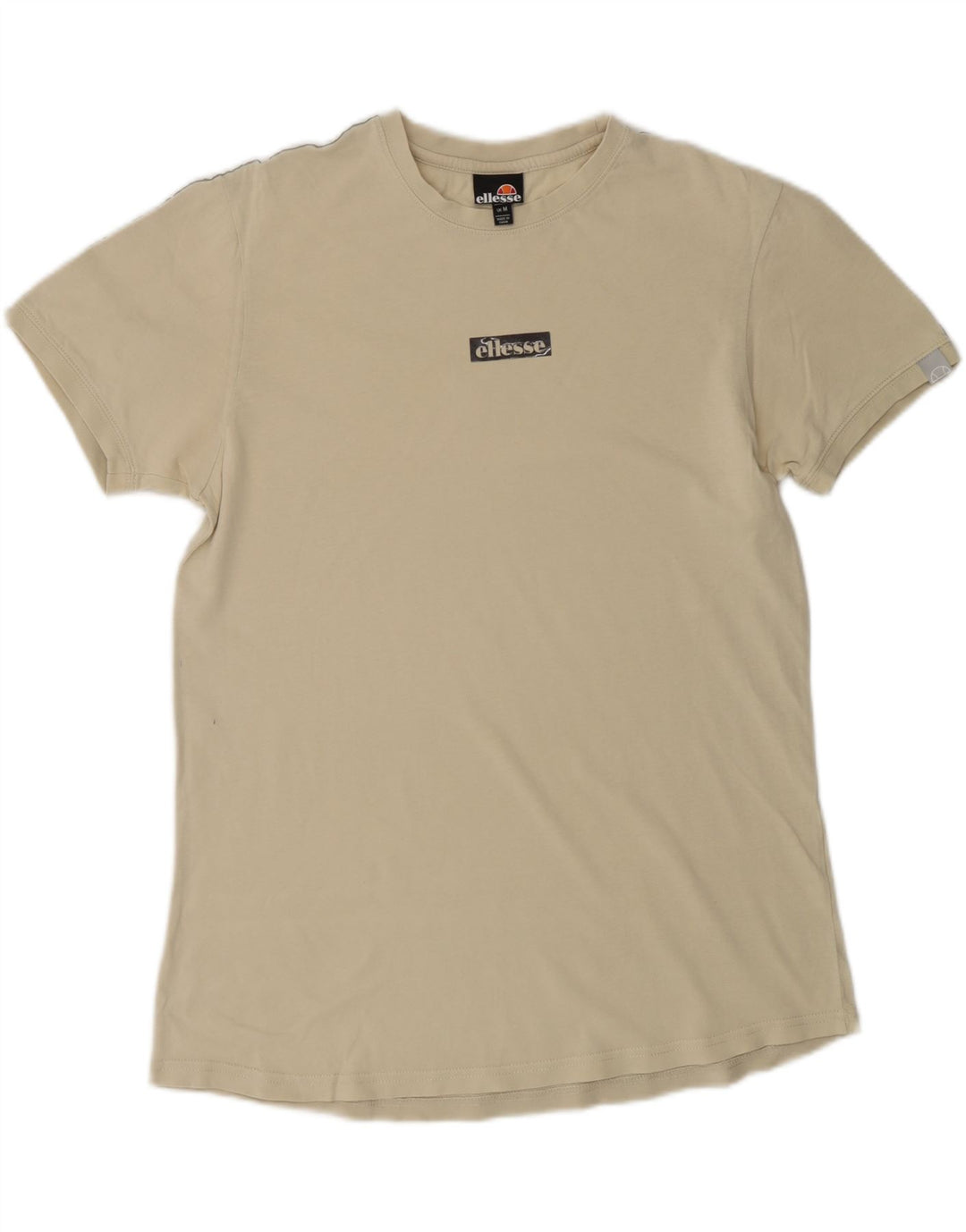 ELLESSE Mens T-Shirt Top Medium Beige Colourblock Vintage Ellesse and Second-Hand Ellesse from Messina Hembry 
