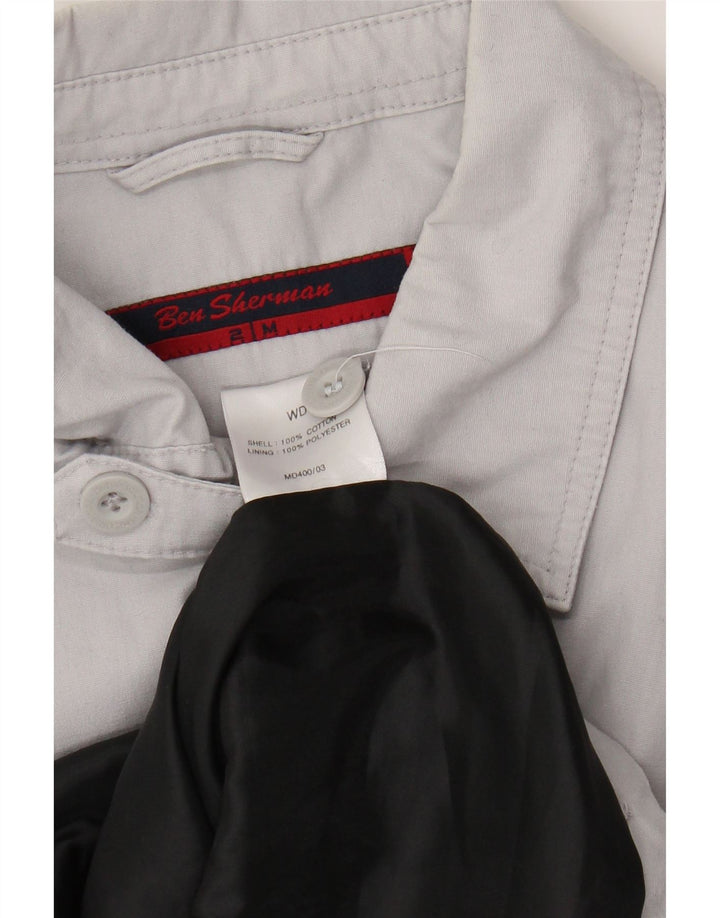 BEN SHERMAN Męska kurtka bomberka UK 38 Średnioszara bawełna