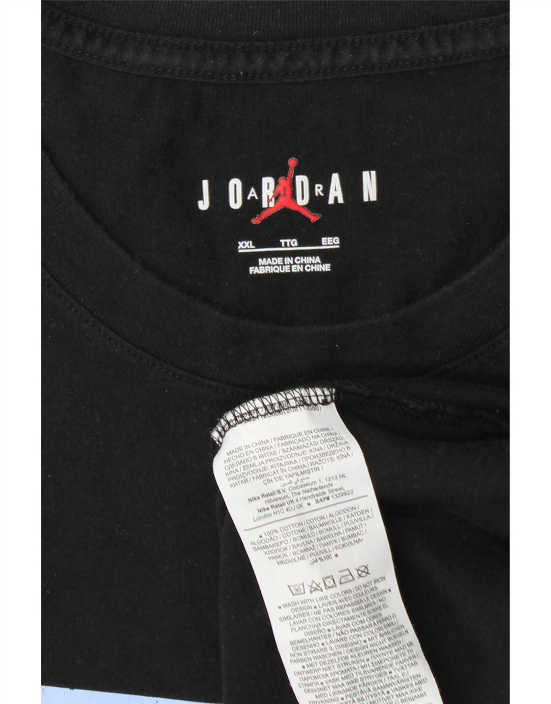 Męski T-shirt z grafiką Jordan, top 2XL, czarna bawełna