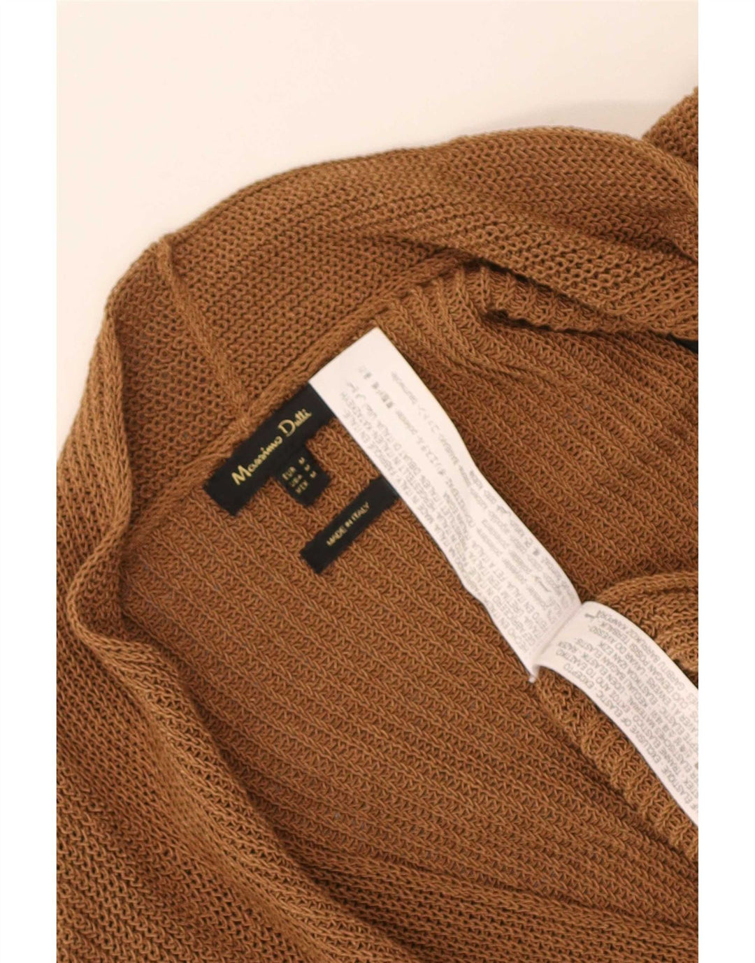 Damski sweter o przedłużonym fasonie Massimo Dutti UK 14, średni brązowy poliester