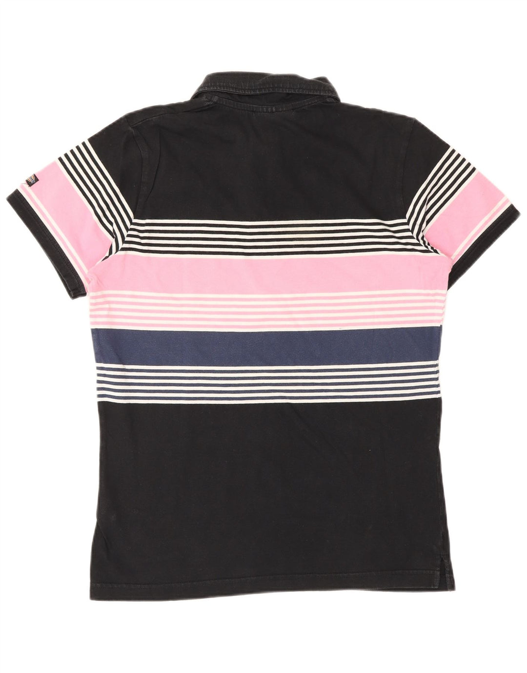 DICKIES Mens Polo Shirt Small Black Striped Cotton