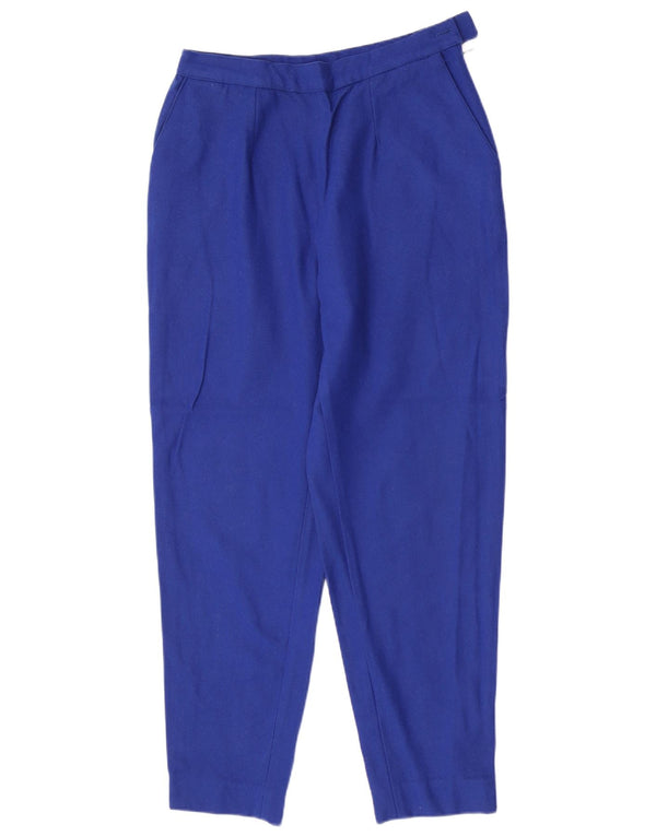 Vintage damskie zwężane spodnie garniturowe z wysokim stanem IT 46 Large W28 L28 Blue