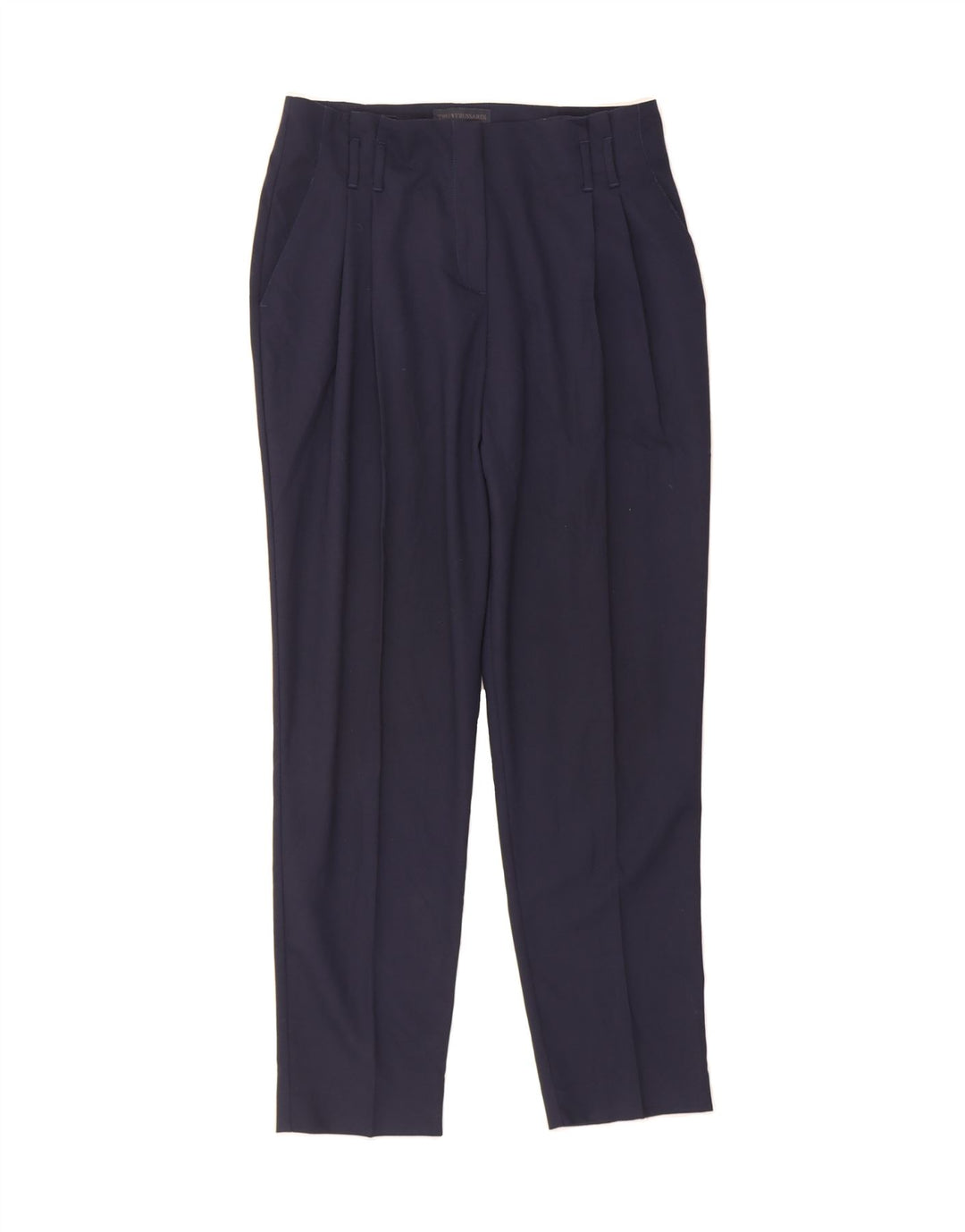TRUSSARDI Womens Pegged Chino Trousers IT 44 Medium W30 L29 Navy Blue Vintage Trussardi and Second-Hand Trussardi from Messina Hembry 