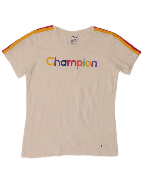 Damska koszulka graficzna Champion Top UK 12 w kolorze średniej bieli
