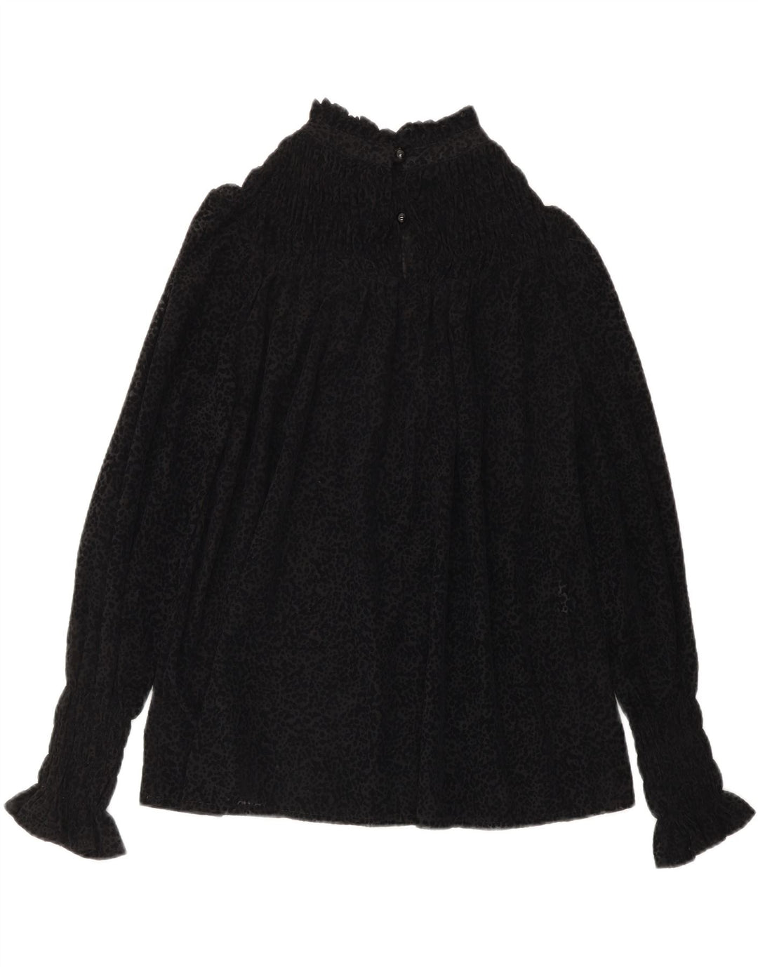 NEW COLLECTION Womens Blouse Top UK 14 Medium Black Animal Print Vintage New Collection and Second-Hand New Collection from Messina Hembry 