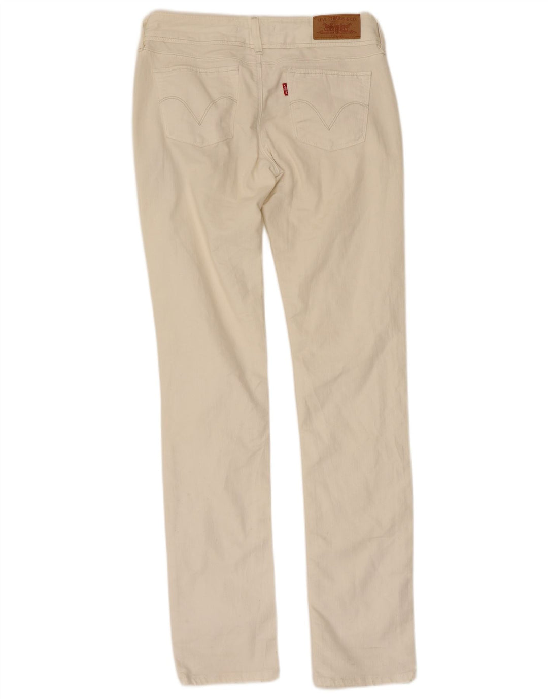 LEVI'S Womens 571 Slim Jeans W29 L34 Off White Cotton