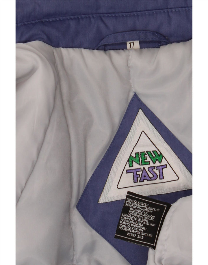 Nowy szybki damski płaszcz wiatrówkowy UK 16, duży niebieski poliester