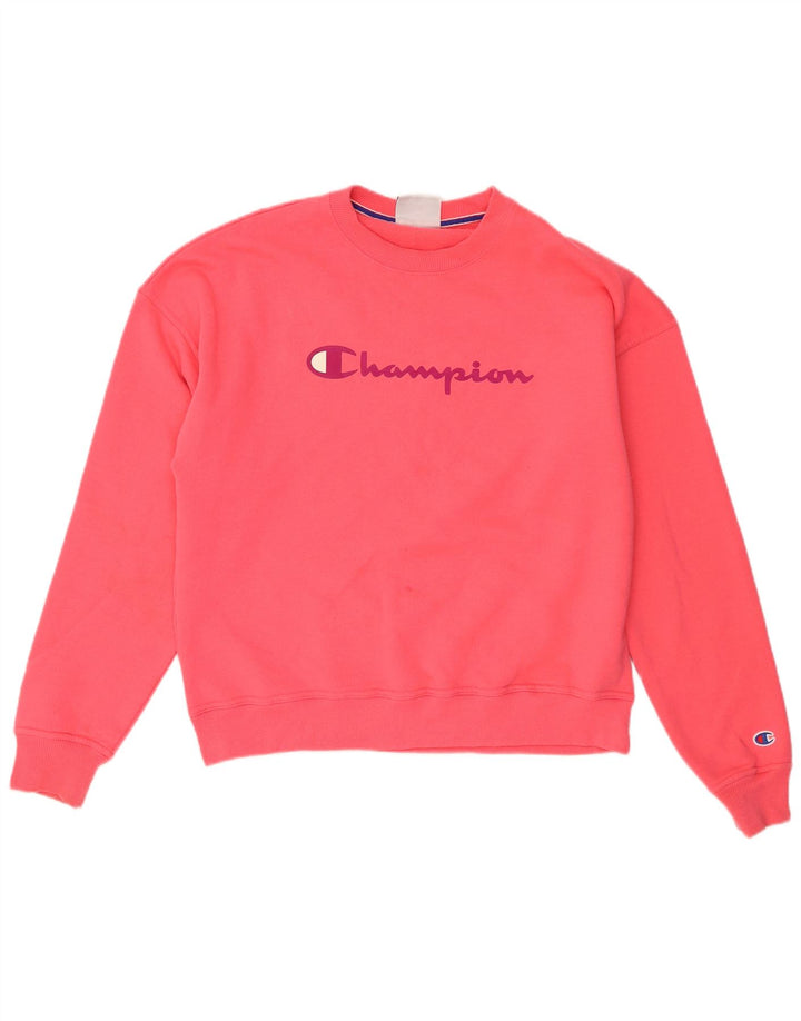 Damska bluza Champion Graphic Oversize Sweter UK 14 Średni Róż
