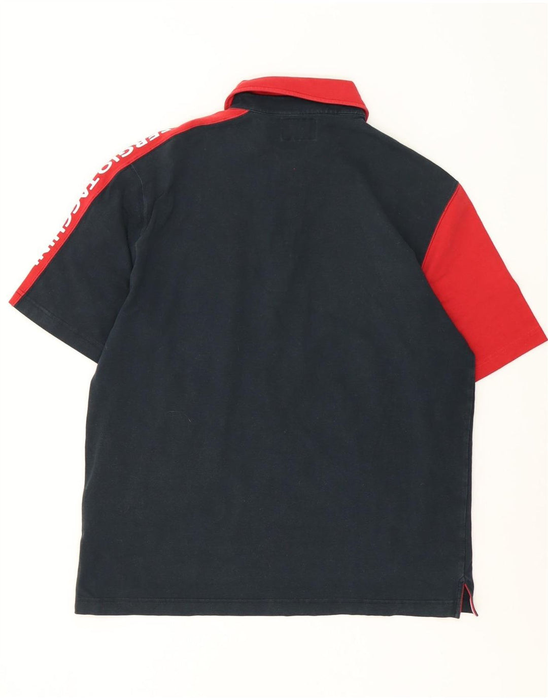 Męska koszulka polo Sergio Tacchini z grafiką, duża, granatowa, z blokami kolorów