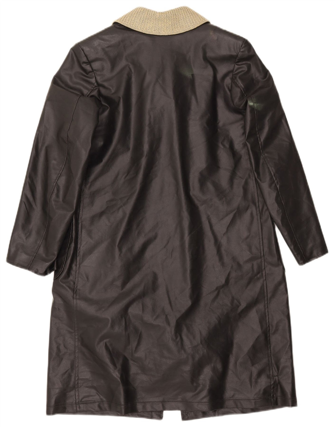 Damski płaszcz skórzany VINTAGE UK 12 w kolorze średniej czerni