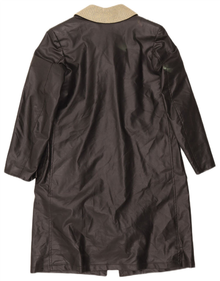 Damski płaszcz skórzany VINTAGE UK 12 w kolorze średniej czerni