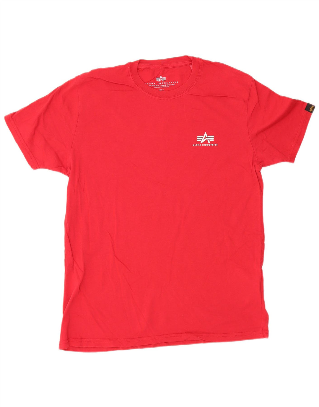 T-shirt męski Alpha Industries, bawełniany, średni czerwony