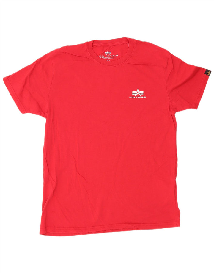 T-shirt męski Alpha Industries, bawełniany, średni czerwony