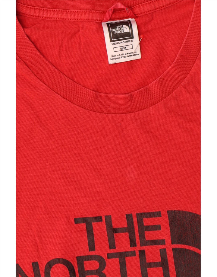 Męski T-shirt z grafiką The North Face, bawełniany, średni czerwony