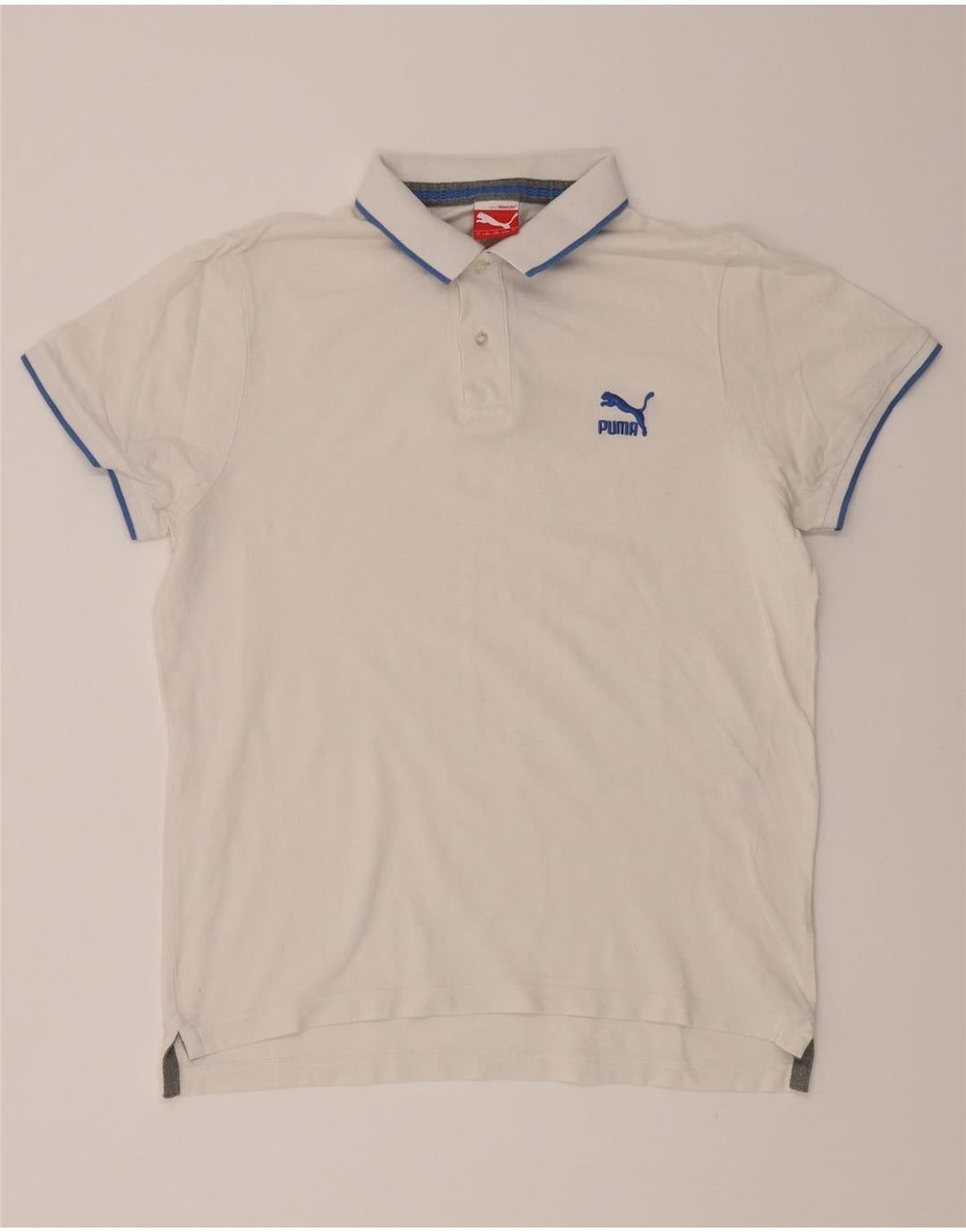PUMA Mens Polo Shirt Large White Vintage Puma and Second-Hand Puma from Messina Hembry 