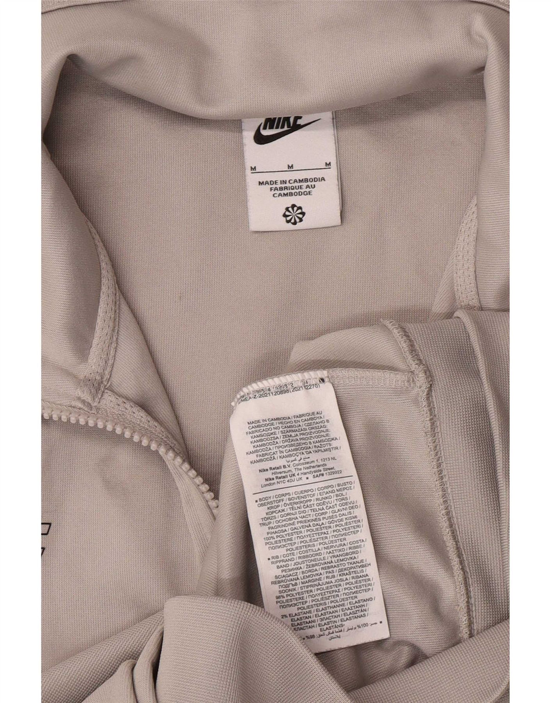 Męska kurtka dresowa Nike, średnioszara, poliestrowa z blokami kolorów