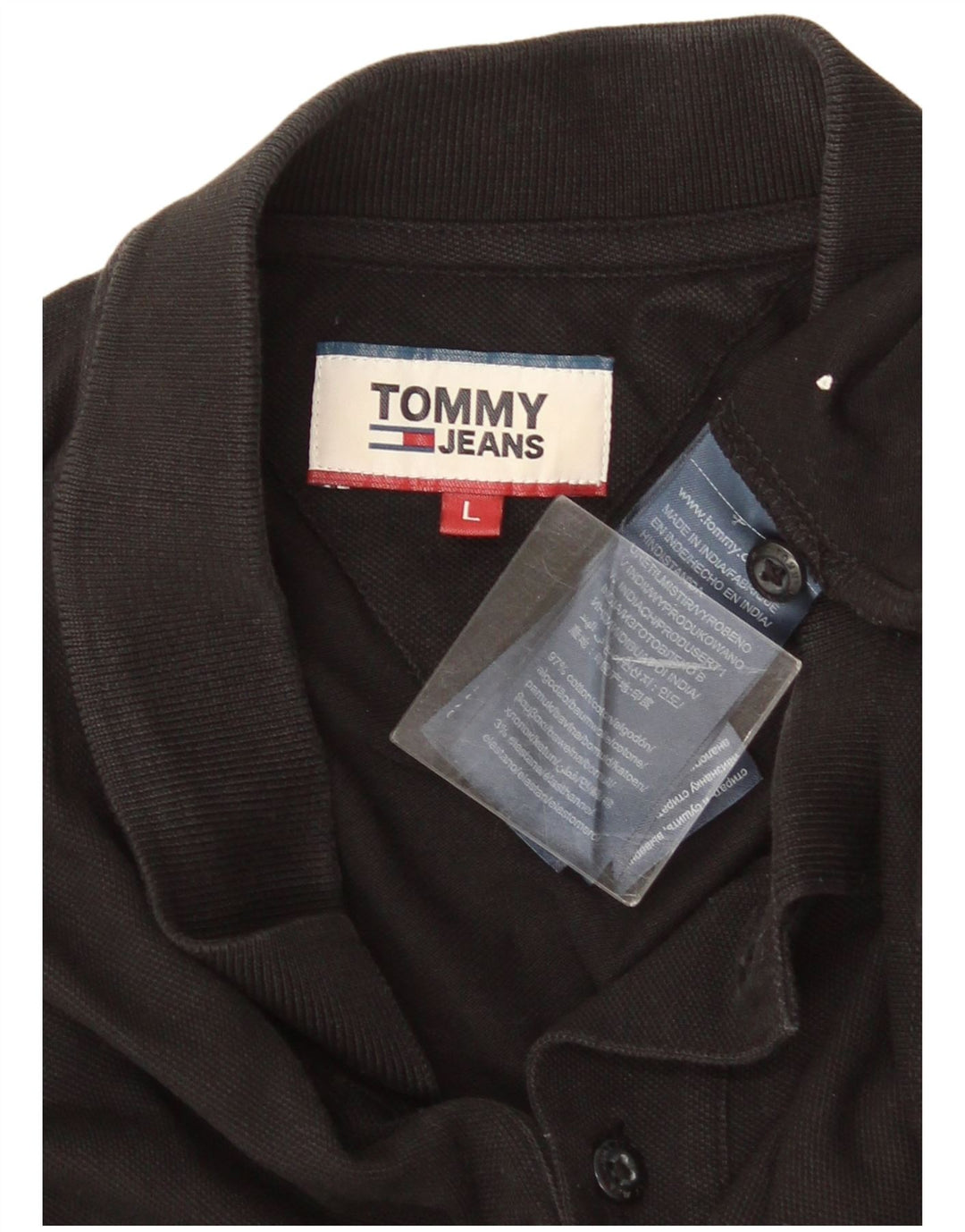 Męska koszulka polo Tommy Hilfiger, duża, czarna, bawełniana