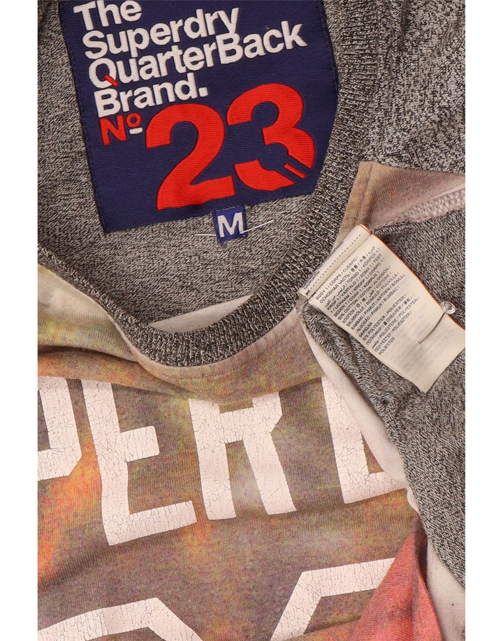 Męski T-shirt z grafiką Superdry, średnioszary, bawełniany