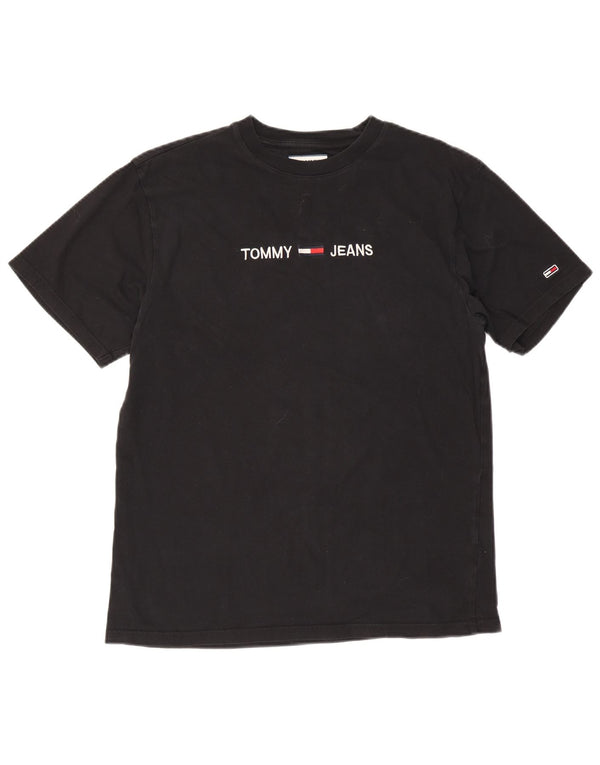 Męski T-shirt z grafiką Tommy Hilfiger, średni czarny