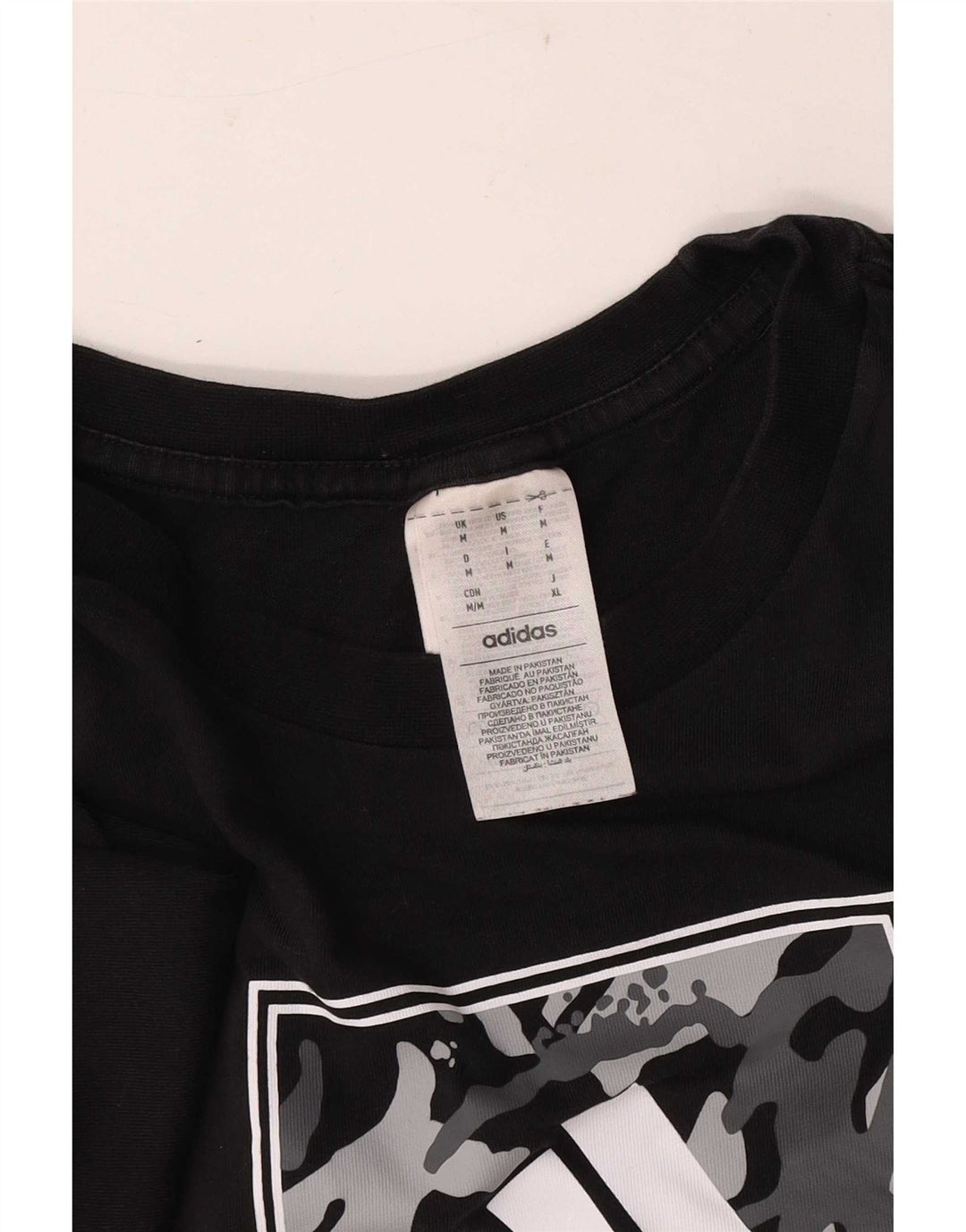 Męska koszulka z grafiką Adidas, średnia, czarna bawełna
