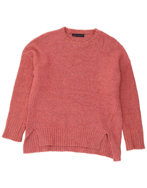 Marks & Spencer Womens Oversized Boat Neck Jumper Sweater UK 10 Small Pink