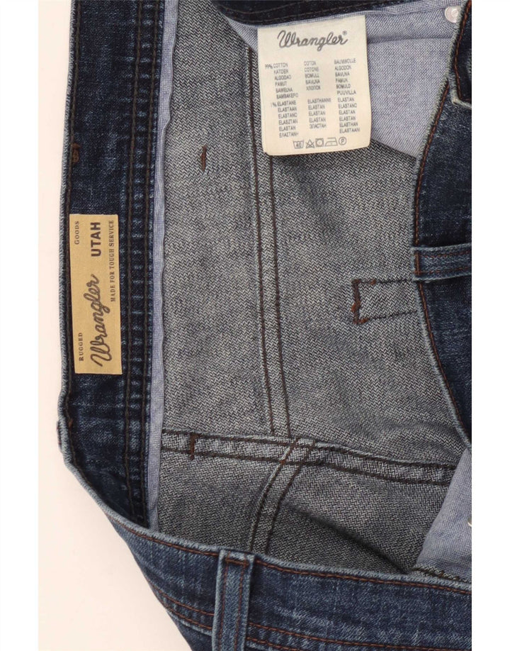Wrangler Męskie Utah Straight Jeans W38 L32 Niebieskie bawełniane