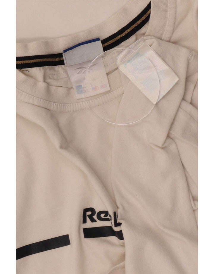 Męska koszulka Reebok z grafiką, duża, biała, bawełniana