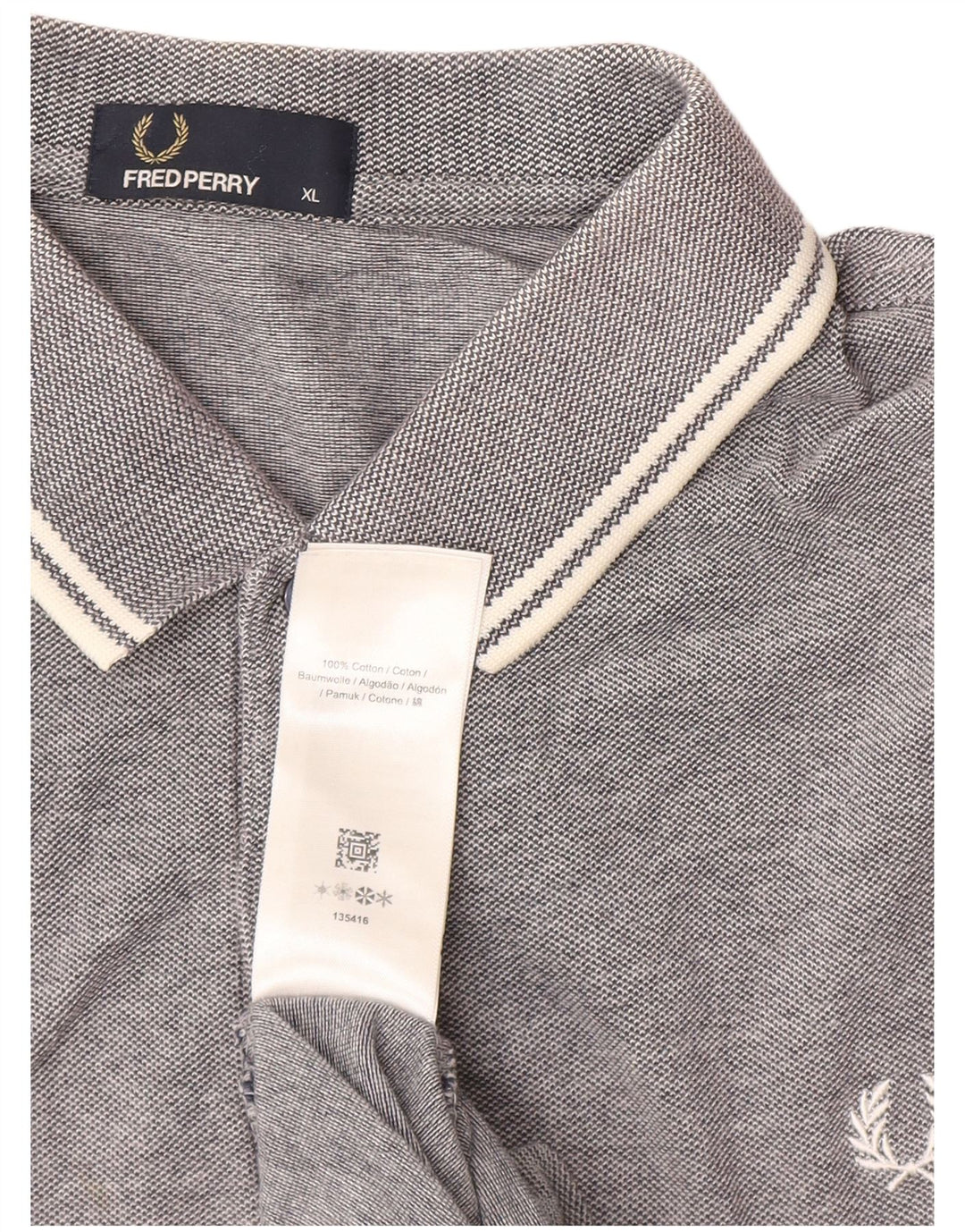 Męska koszulka polo Fred Perry XL, szara, bawełniana