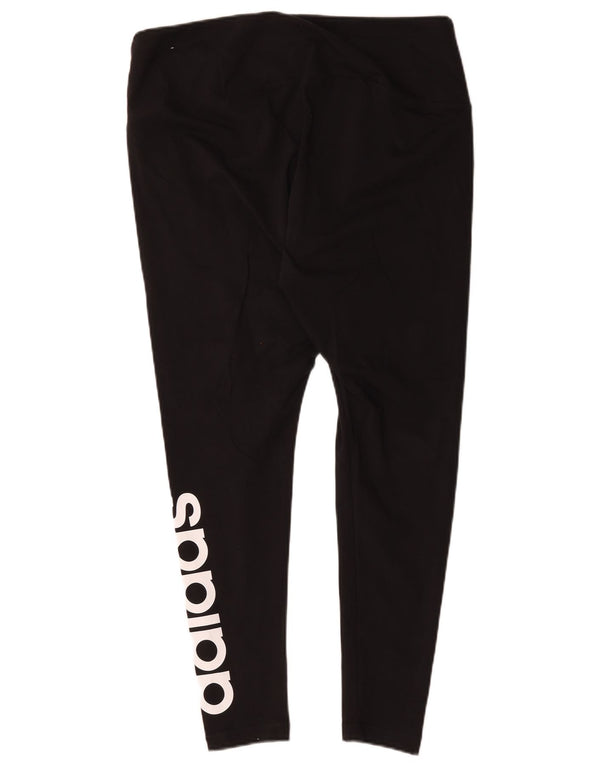 Damskie legginsy Adidas Graphic UK 24/26 2XL Czarna bawełna