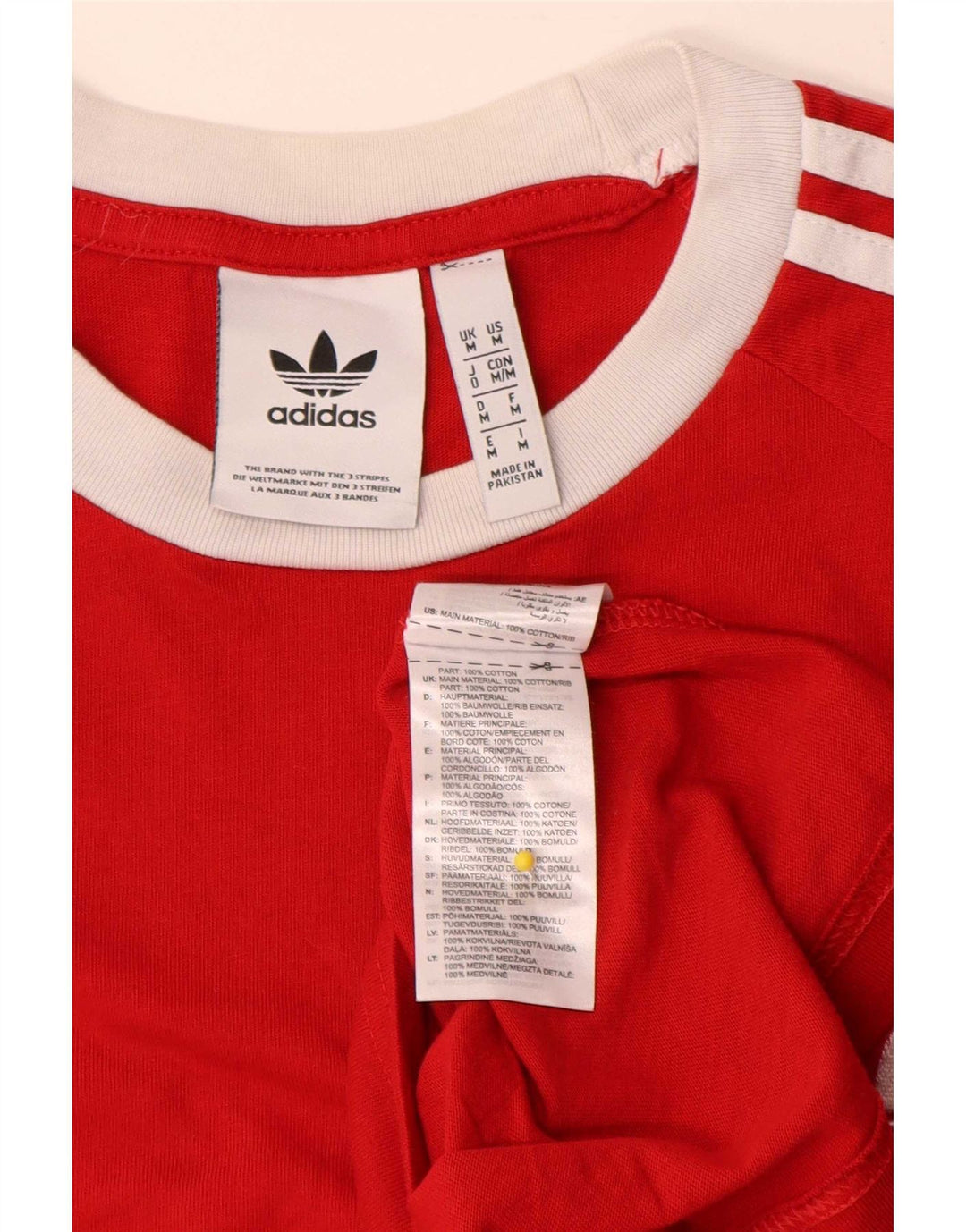 Adidas Męski T-shirt Top Średni Czerwony Bawełniany