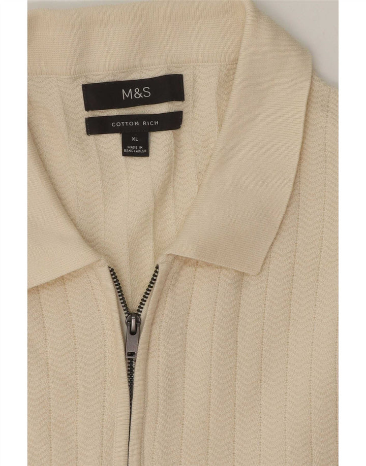 Męska koszulka polo Marks & Spencer XL, biała, bawełniana