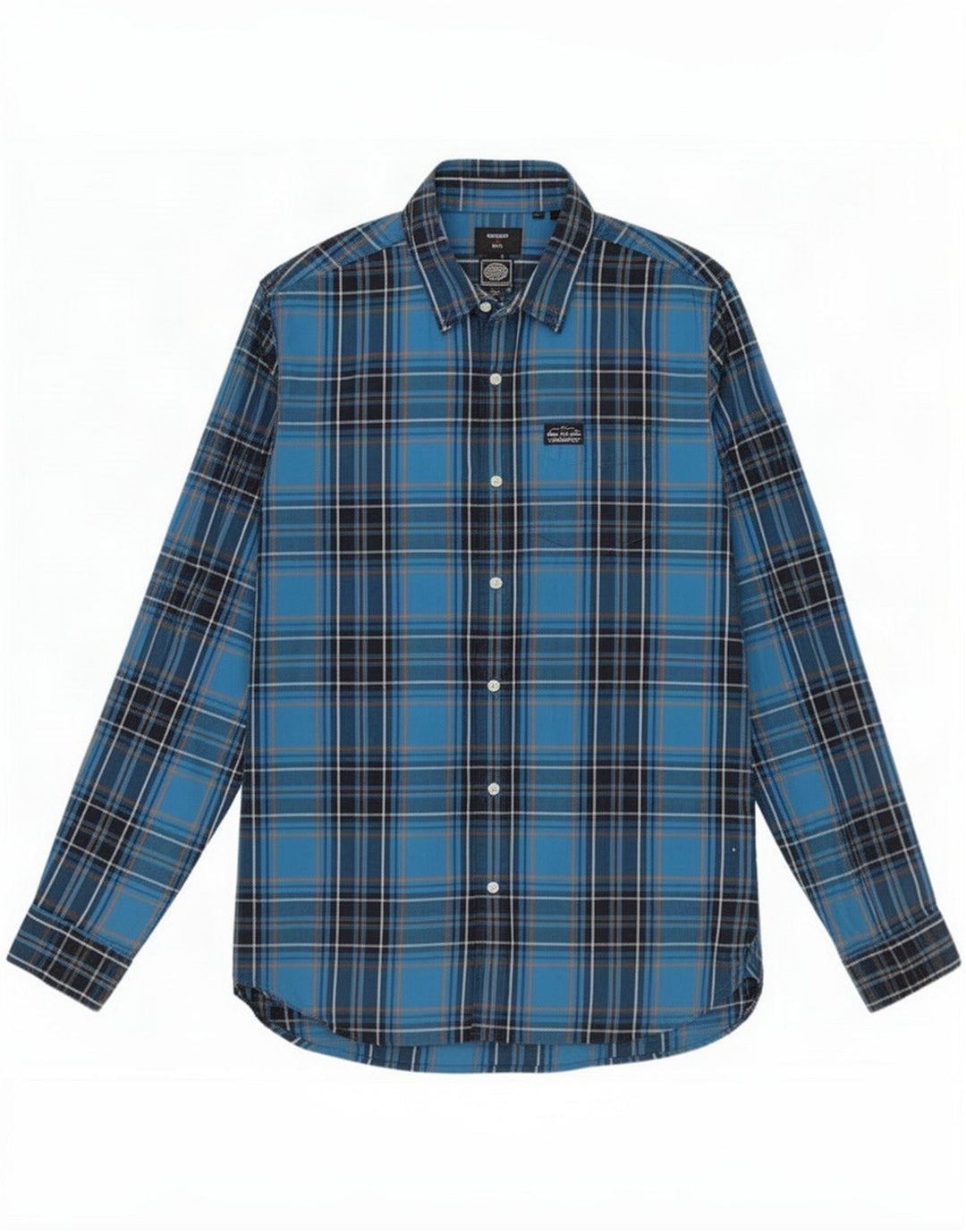 Superdry Męska koszula flanelowa w dużą niebieską kratę