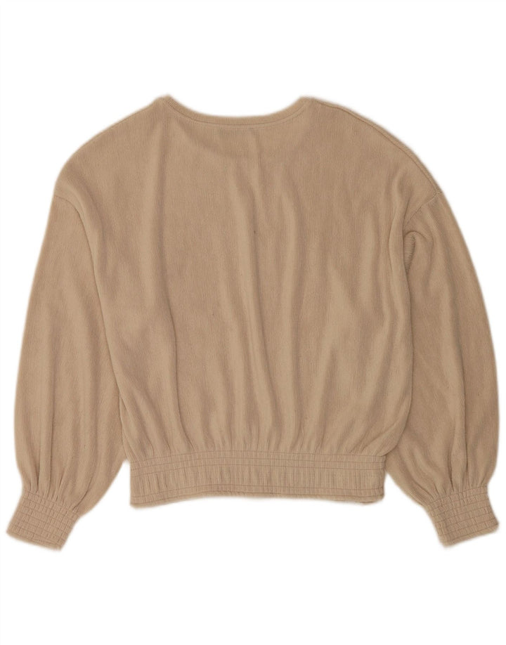 Damska bluzka oversize z długim rękawem Zara Top UK 10 Small Beżowy poliester