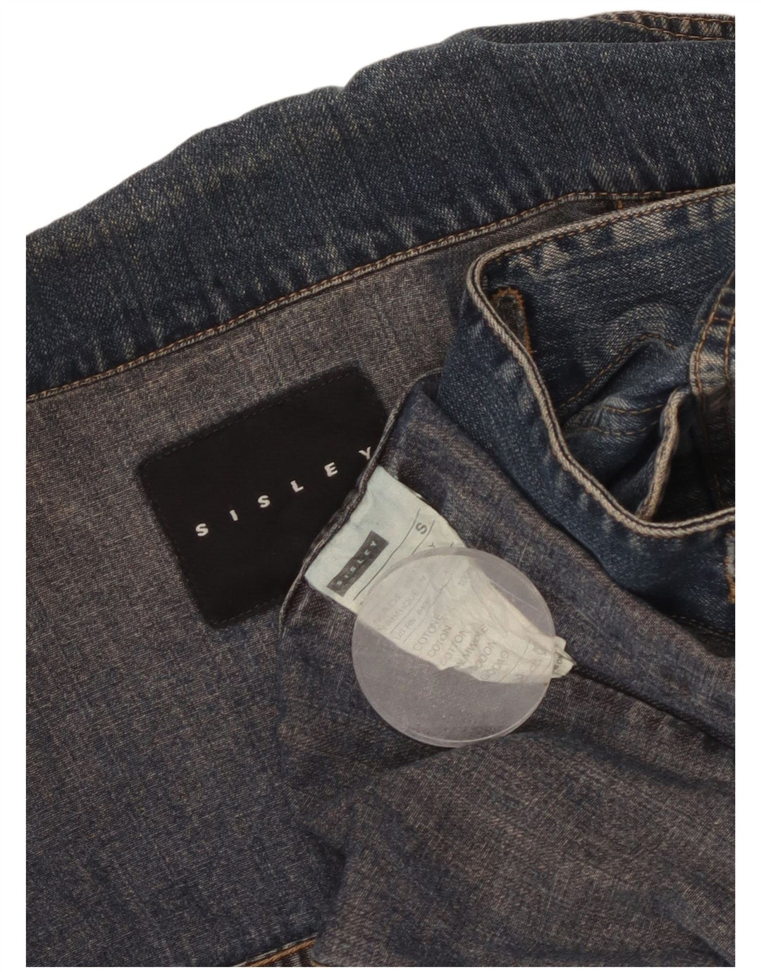 Damska kurtka dżinsowa SISLEY UK 10 Small, niebieska, bawełniana