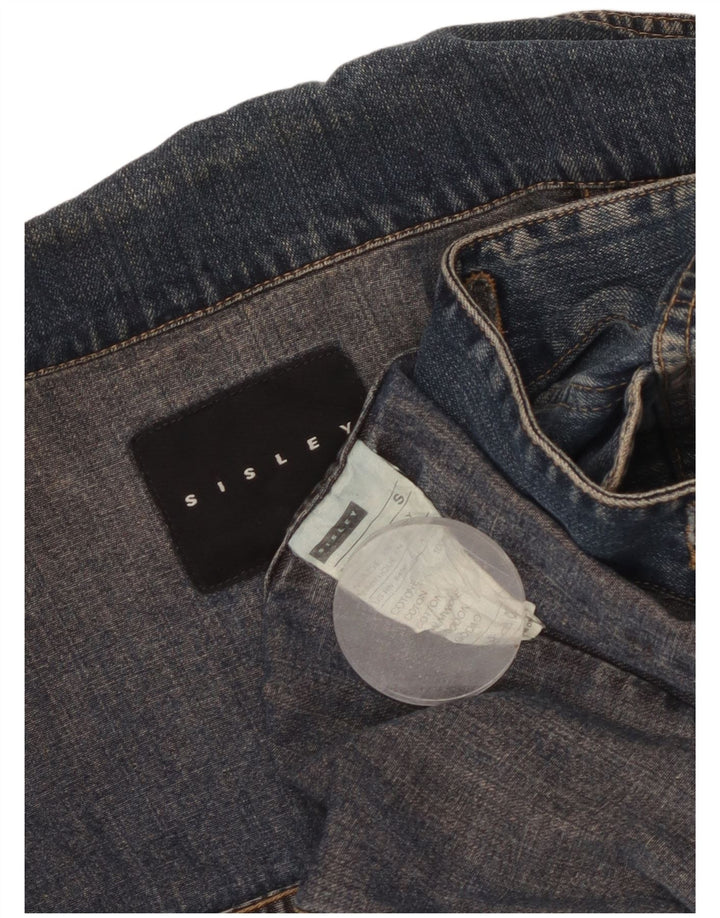 Damska kurtka dżinsowa SISLEY UK 10 Small, niebieska, bawełniana