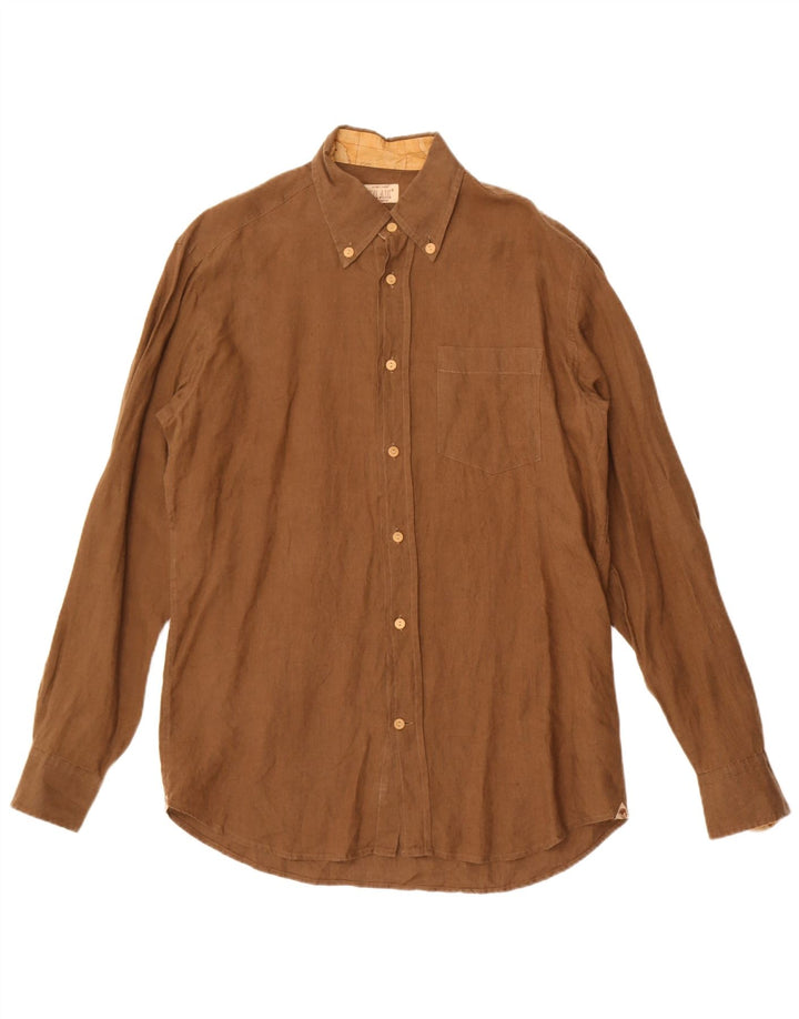 Koszula męska ALVIERO MARTINI rozmiar 40, średnio brązowa, lniana