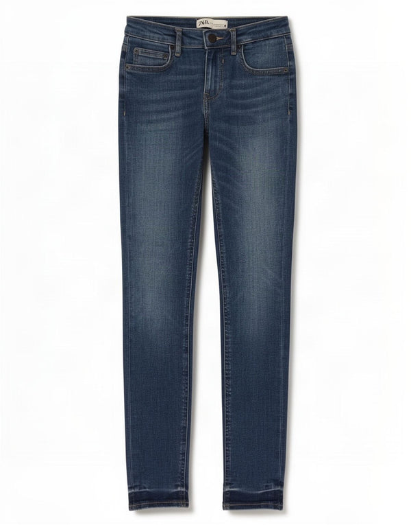 Damskie jeansy skinny Zara EU 34 2XS W24 L29 Niebieskie bawełniane