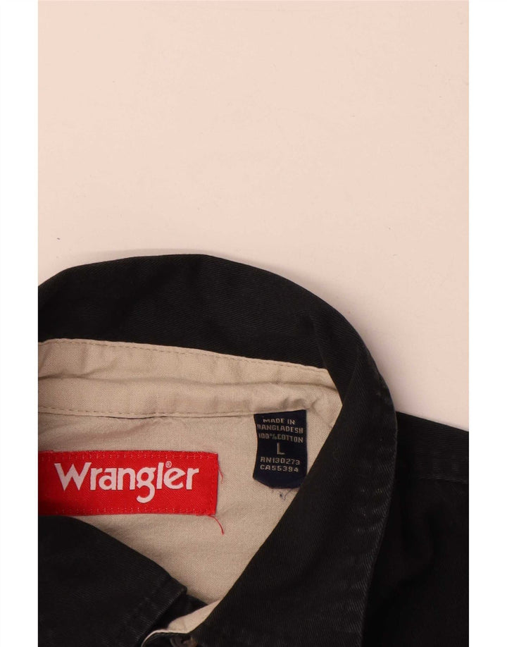 Męska koszula dżinsowa Wrangler, duża, czarna, bawełniana