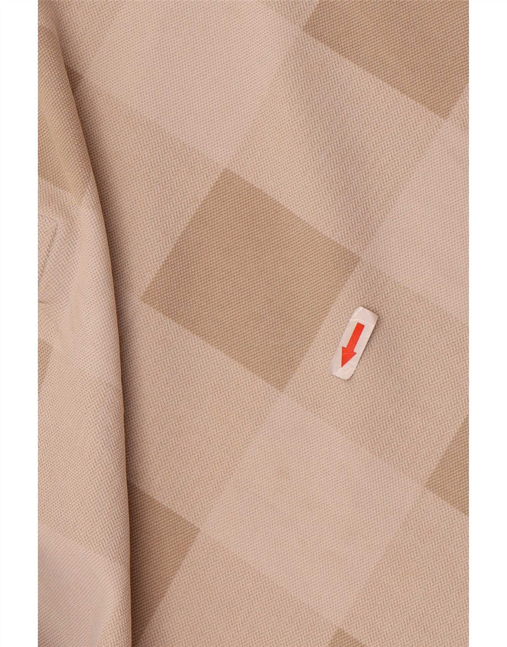 Męska koszulka polo Fred Perry, mała, beżowa, geometryczna bawełna