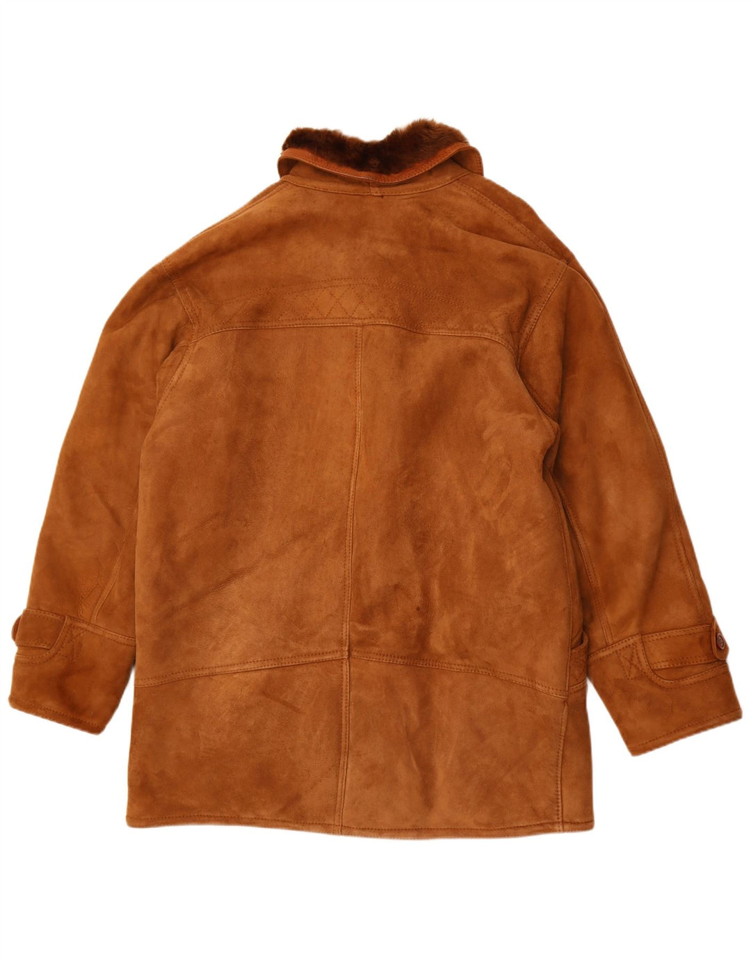 Vintage męska kurtka Shearling UK 40, duża brązowa