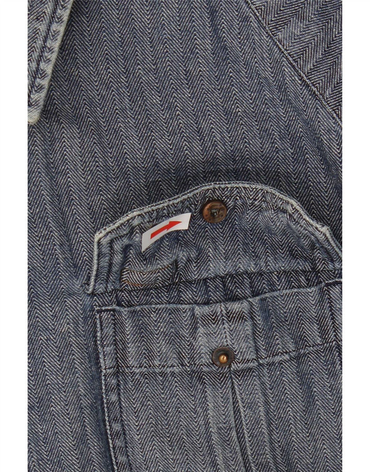 Koszula męska Carhartt Slim Fit, duża, niebieska, bawełniana w jodełkę