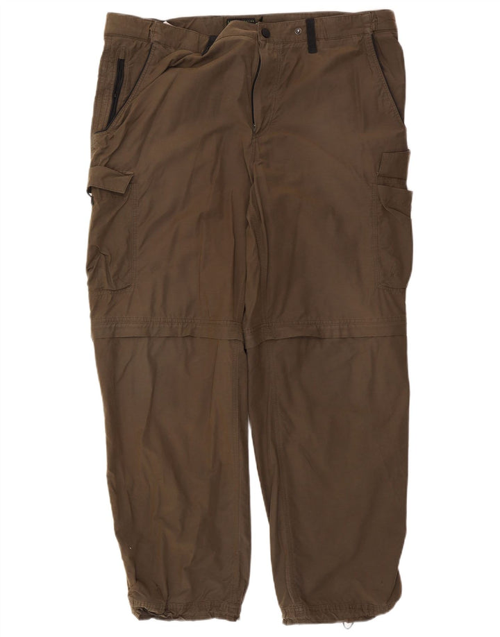 Męskie spodnie cargo Marks & Spencer Active o regularnym kroju W42 L31, bawełna khaki