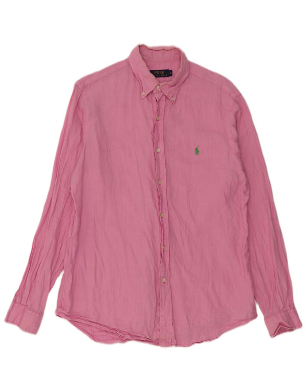 Koszula męska Polo Ralph Lauren, średnia, różowa lniana